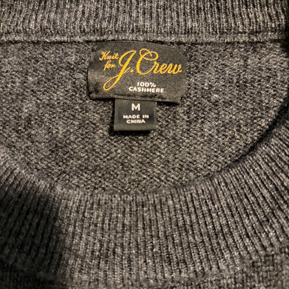 Jcrew midweight charcoal grey cashmere crewneck sweater Size Medium - Brand New - Picture 4 of 4